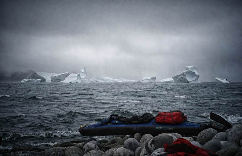 Faltboot nach Sturm am Kap Farvel